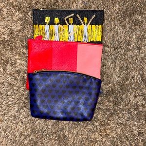 3 small makeup bags